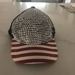 Bling American Flag Baseball Hat